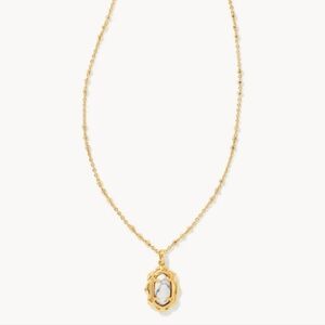 Kendra Scott Piper Gold Pendant Necklace in White Howlite